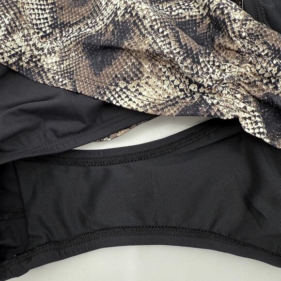 Bleu Rod Beattie Swim Bottoms Size 12 NWT Snake Python Print Foldover Black - Picture 8 of 9